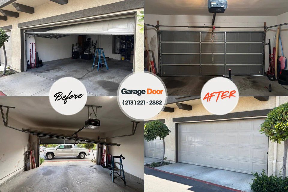 Before and after: garage door repair Deans, NJ